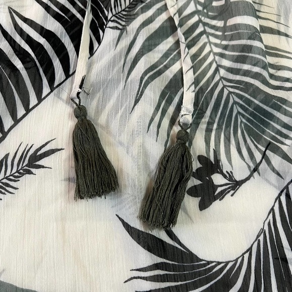 Kona Sol Tropical Print Sheer Kaftan Beach Cover Up - Picture 4 of 16